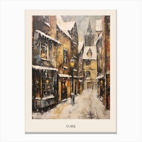 Vintage Winter Painting Poster York United Kingdom 2 Canvas Print