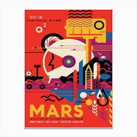 Mars Space Vintage Poster Canvas Print