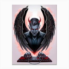 Devil On A Keyboard 1 Canvas Print