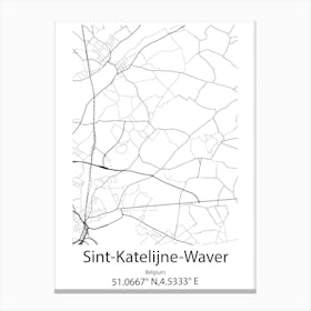 Sint Katelijne Waver,Belgium Minimalist Map Canvas Print