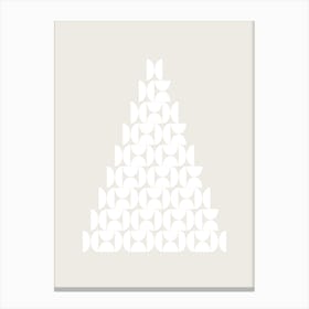 Mid Century Christmas Tree Beige And White Canvas Print