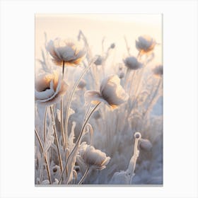 Frosty Botanical Poppy 5 Canvas Print