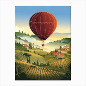 Hot Air Balloon In Tuscany Canvas Print