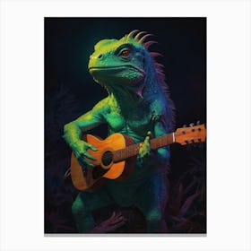 Iguana Playing Guitar 2 Canvas Print