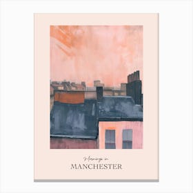 Mornings In Manchester Rooftops Morning Skyline 2 Canvas Print