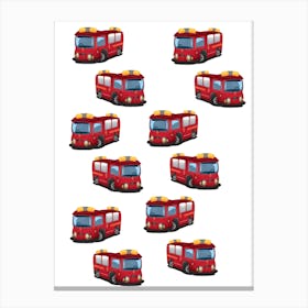 Red fire engine pattern Canvas Print