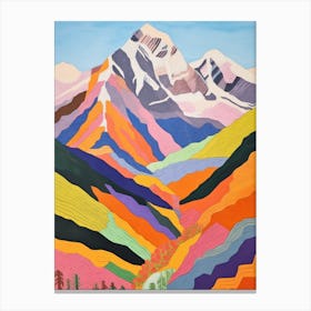 Grossglockn Austria 2 Colourful Mountain Illustration Canvas Print