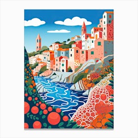 Tropea, Italy, Illustration In The Style Of Pop Art 2 Canvas Print