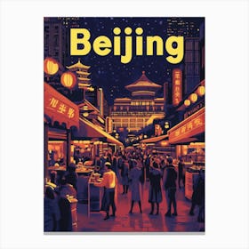 Aihrgdesign A 1970s Inspired Travel Poster For Beijing Canvas Print