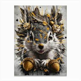 Squirrel With Acorns Canvas Print