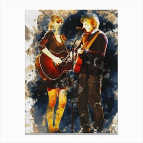 Smudge Of Taylor Swift And Ed Sheeran Canvas Print