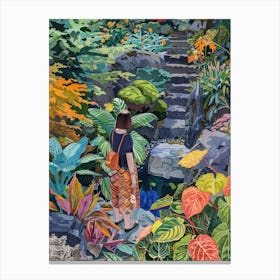 In The Garden Butchart Gardens 3 Canvas Print