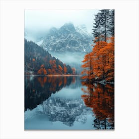 Autumn Trees In A Lake Canvas Print