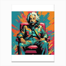 Albert Einstein on Couch Canvas Print