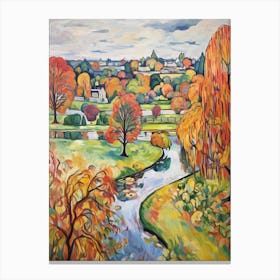 Autumn Gardens Painting Blenheim Palace Gardens 1 Canvas Print