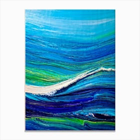 Abstract Representation Of A Tropical Ocean Wave Bright Colors Evoking The Essence Of Caribbean Bea (5) Canvas Print