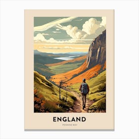 Pennine Way England 3 Vintage Hiking Travel Poster Canvas Print