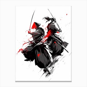 Japanese Samurai Dual Sumi-e Canvas Print