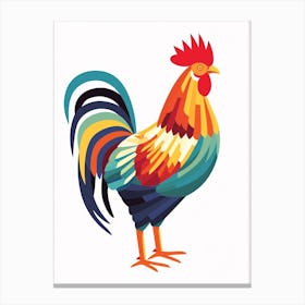 Colourful Geometric Bird Chicken 5 Canvas Print