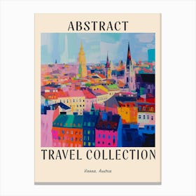 Abstract Travel Collection Poster Vienna Austria 1 Canvas Print