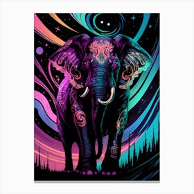 Elephant In The Night Sky Canvas Print