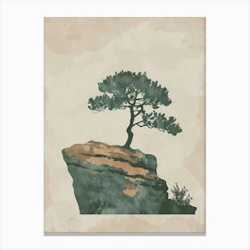 Juniper Tree Minimal Japandi Illustration 3 Canvas Print