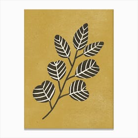 Eucalyptus Branch Ochre Canvas Print
