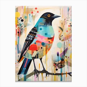 Bird Painting Collage Cowbird 3 Canvas Print