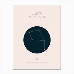 Libra Star Sign In Light Canvas Print
