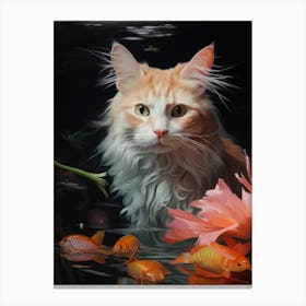 Cat In Water 4 Canvas Print