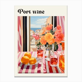Port Wine Retro Cocktail Poster Canvas Print