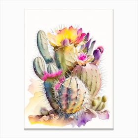 Echinocereus Cactus Storybook Watercolours 1 Canvas Print