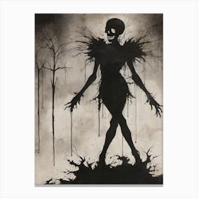 Dance With Death Skeleton Painting (12) Canvas Print