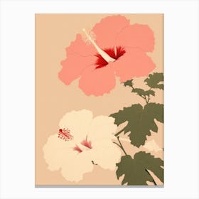 Hibiscus Flower Big Bold Illustration 3 Canvas Print