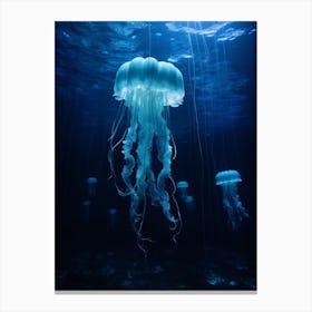 Upside Down Jellyfish Ocean Realistic 4 Canvas Print