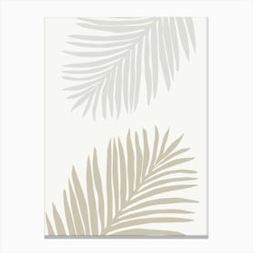 Beige Palm Leaf Art Poster_2301622 Canvas Print