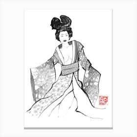 Dancing Geisha Canvas Print