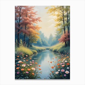 River In The Woods Canvas Print