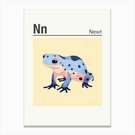 Animals Alphabet Newt 4 Canvas Print