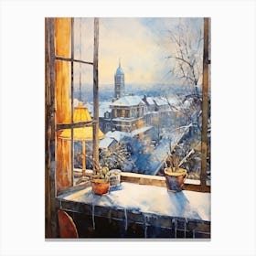 Winter Cityscape Quebec City Canada 2 Canvas Print