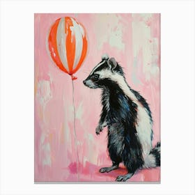Cute Skunk 1 With Balloon Canvas Print