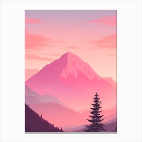 Misty Mountains Vertical Background In Pink Tone 32 Canvas Print