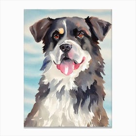 Newfoundland 3 Watercolour dog Canvas Print