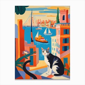 Cat On A Balcony Canvas Print