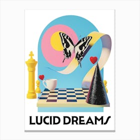 Lucid Dreams 3d Graphic Wall Art Vintage Unique Eclectic Canvas Print