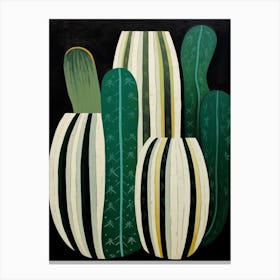 Modern Abstract Cactus Painting Zebra Cactus 2 Canvas Print