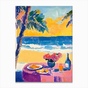 Table At The Beach Canvas Print