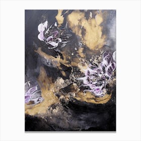 Black And Gold Floral Absract 1 Canvas Print