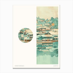 Hiroshima Japan 4 Cut Out Travel Poster Canvas Print