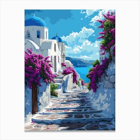 Beautiful Santorini Greece Wall Art 23 Canvas Print